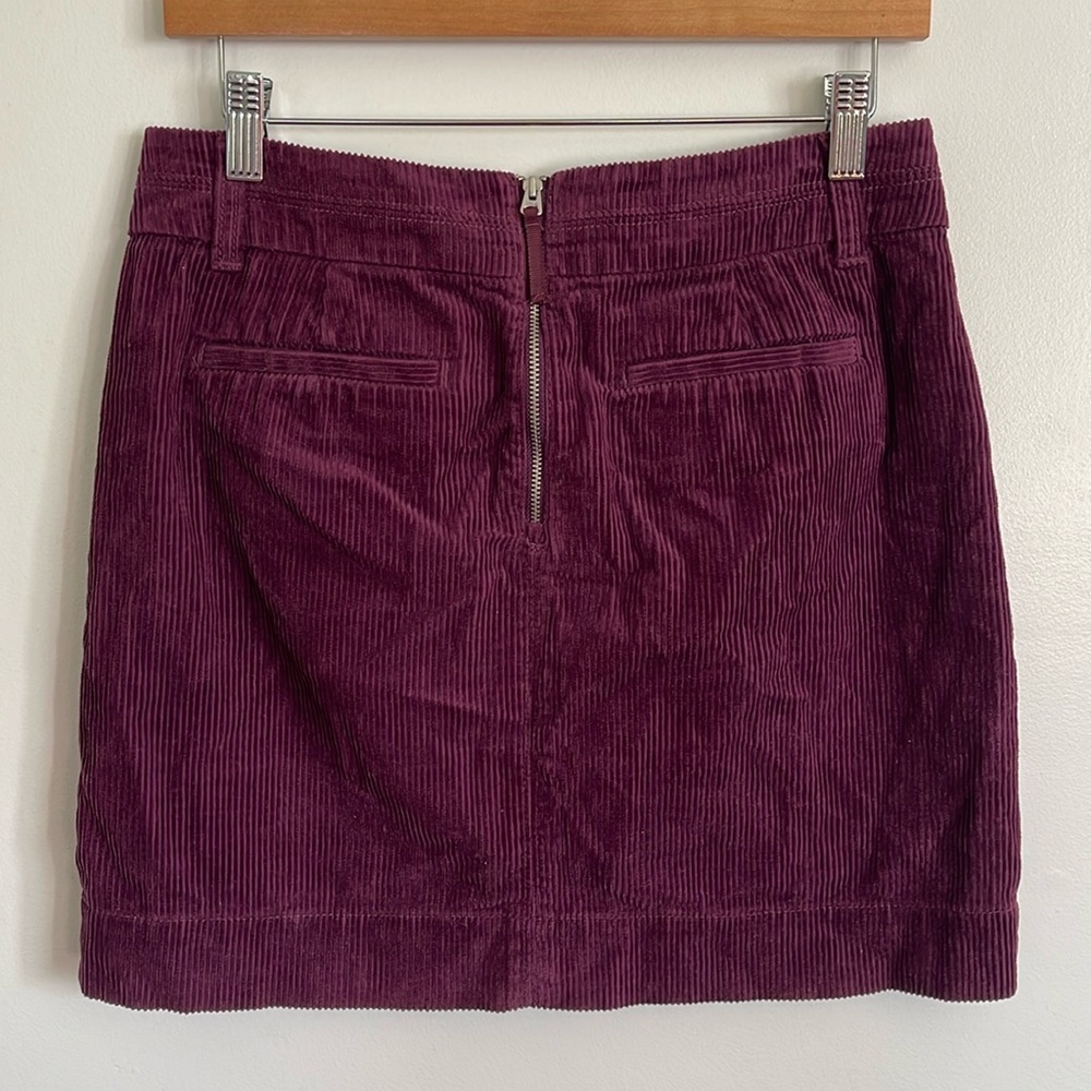 Ann Taylor Loft Purple Corduroy Back Zipper Retro Y2K Casual Feminine Mini Skirt - Picture 5 of 11